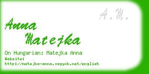 anna matejka business card